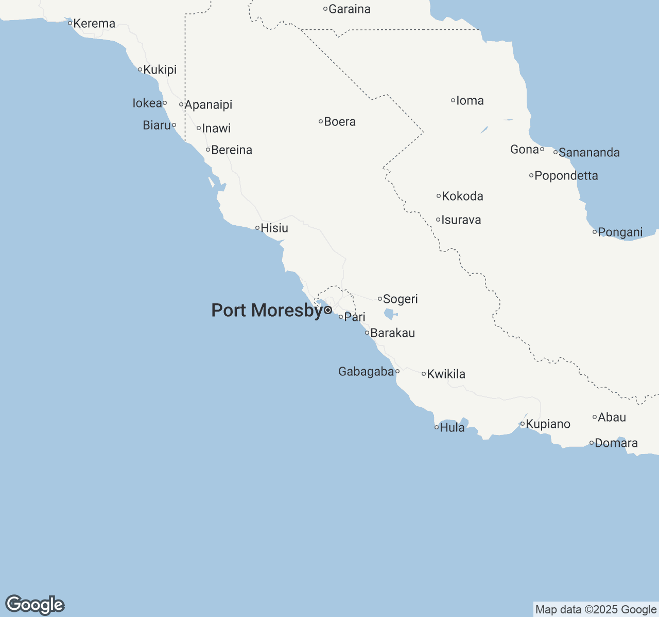 Map of Port Moresby
