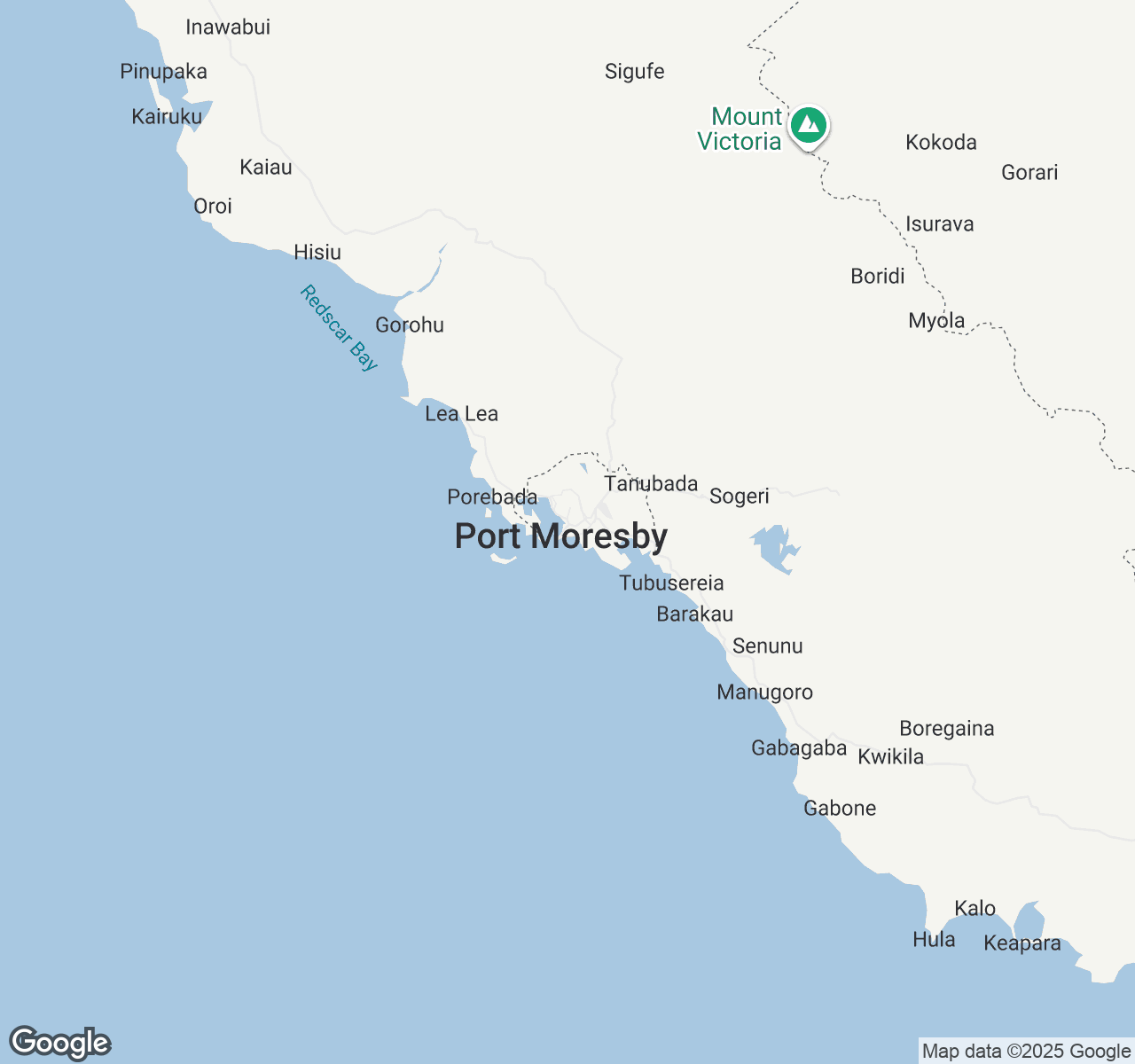 Map of Port Moresby